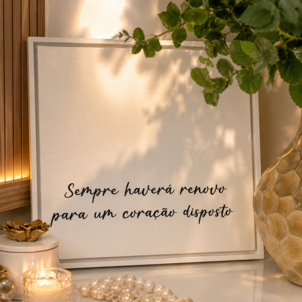 Quadro Decorativo “Sempre Haverá Renovo” – Elegância, Fé e Sofisticação para Seu Ambiente