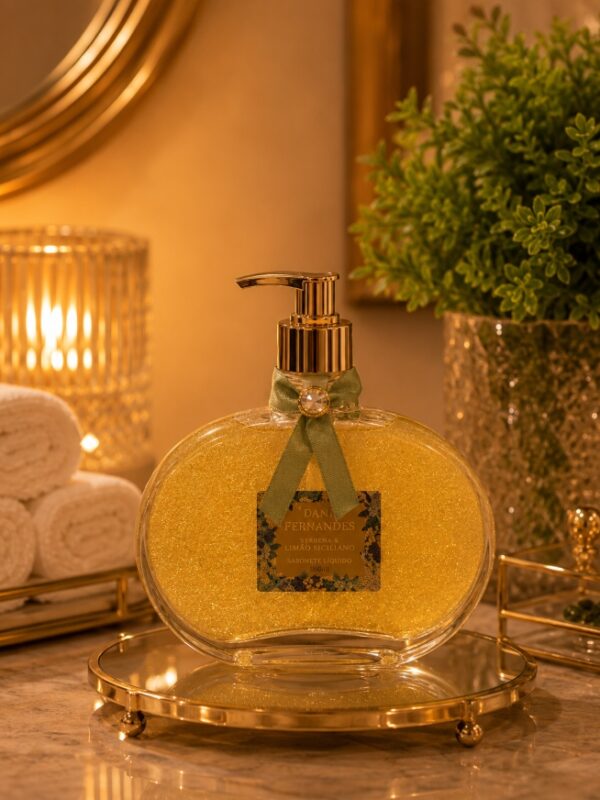 Sabonete Líquido Verbena & Limão Siciliano Glitter 300ml | Elegância e Frescor para Lavabos