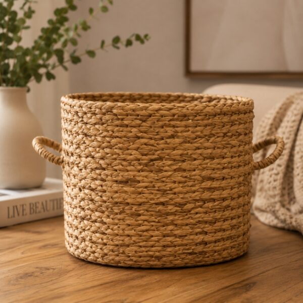Cesto em Fibra Natural com Alça Grande Decorativo