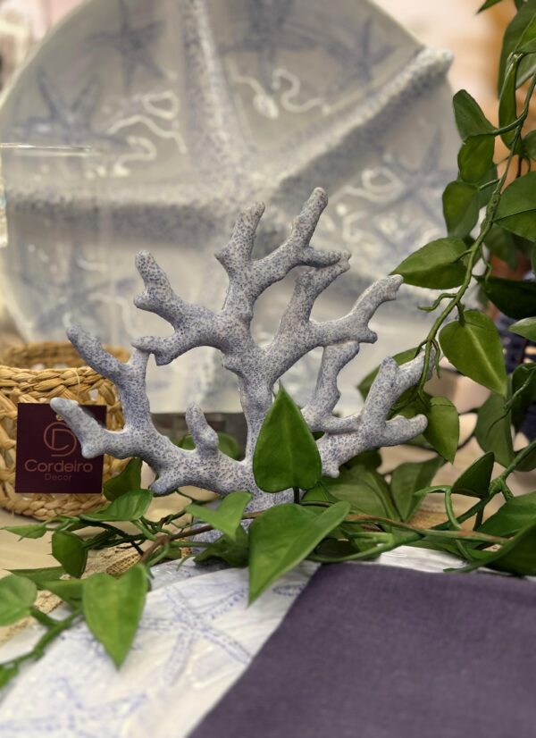 Escultura de Poliresina Coral Azul