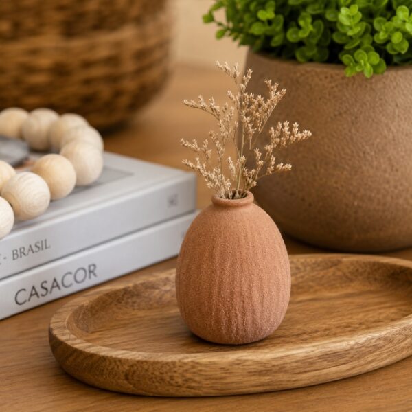 Mini Vaso Orgânico Terracota em Cerâmica – P