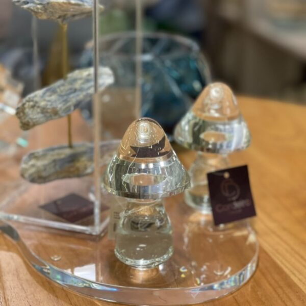 Adorno Cogumelo em Cristal Transparente – Objeto de Design
